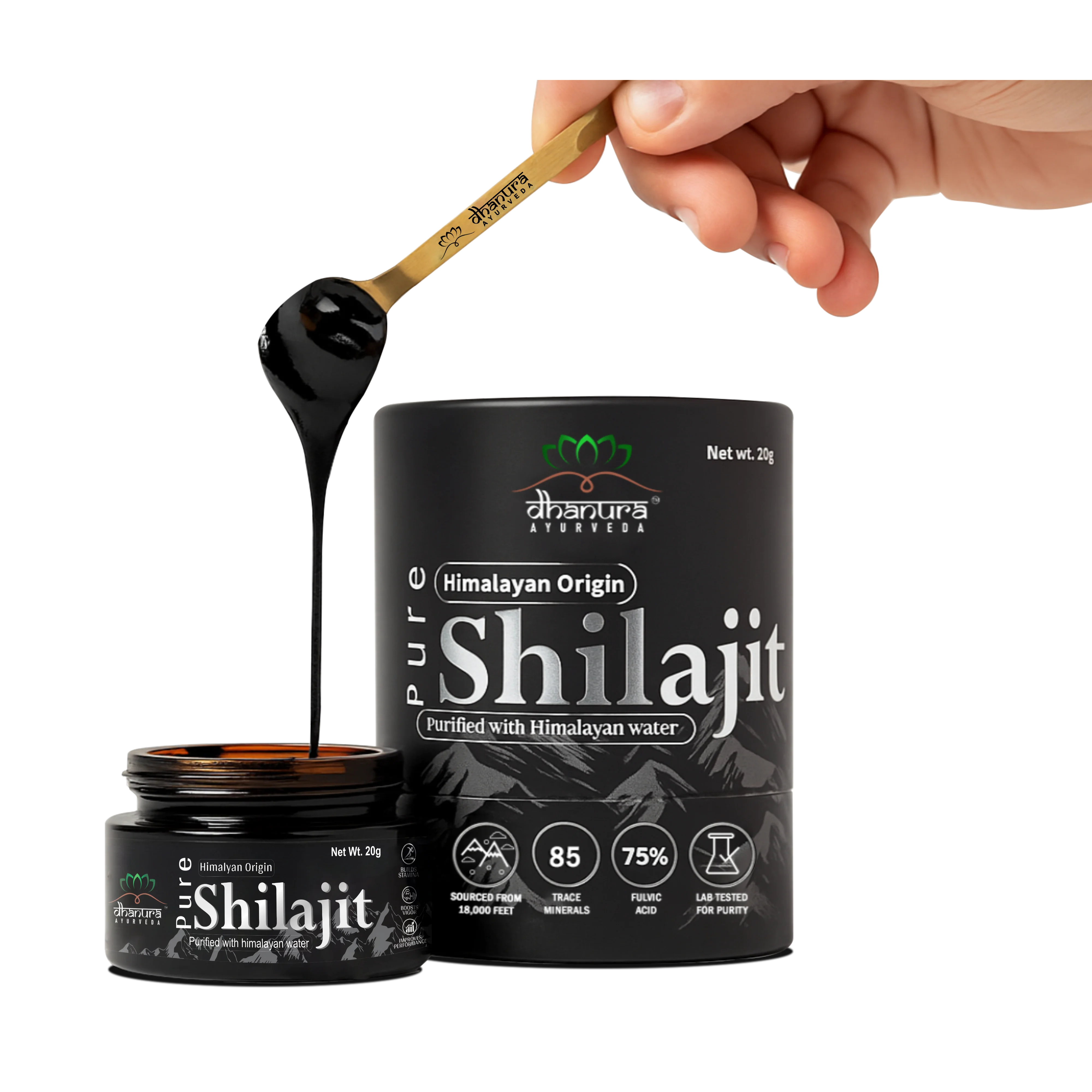 Pure Himalayan Shilajit Resin - 85+ Minerals, 75% Fulvic (20 Gram)